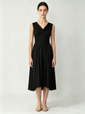 Soft Draped Sleeveless Midi Slip Dress