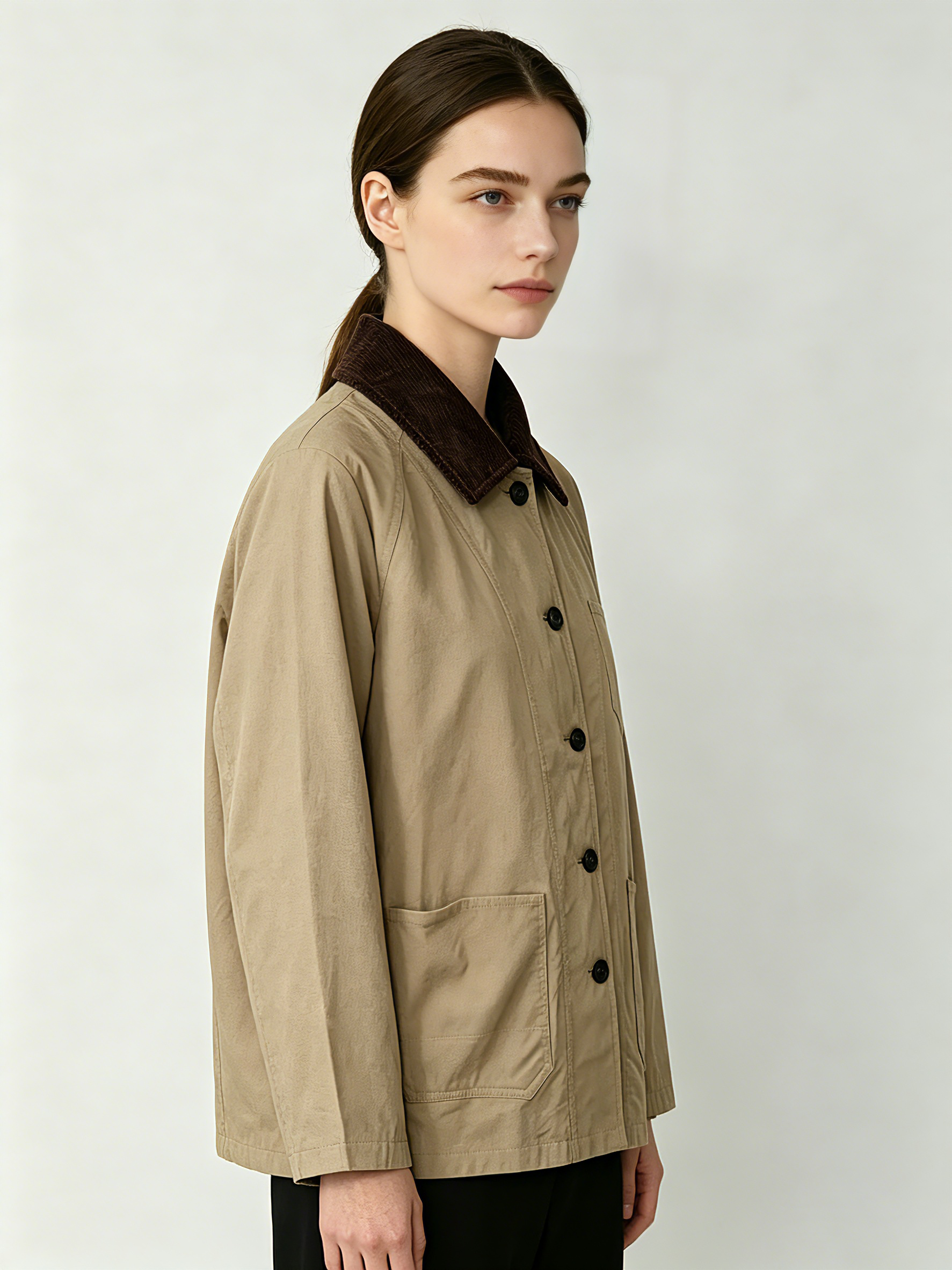 Ladies Cotton Plaid Lined Barn Jacket