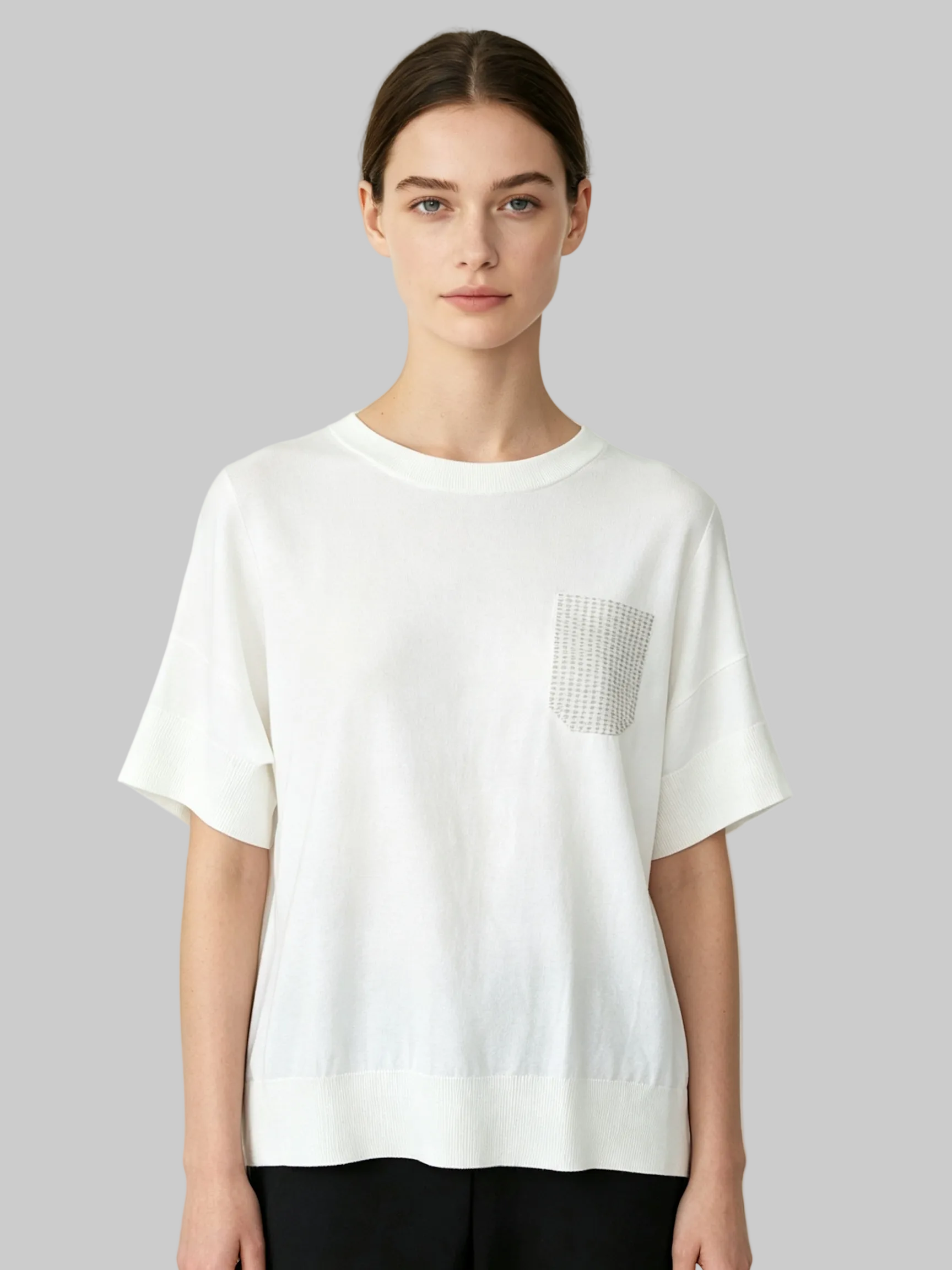 Cotton Knit Pocket Tee