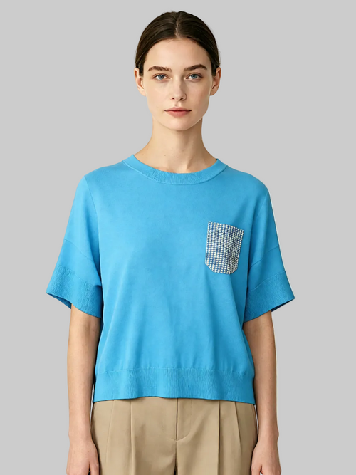 Cotton Knit Pocket Tee